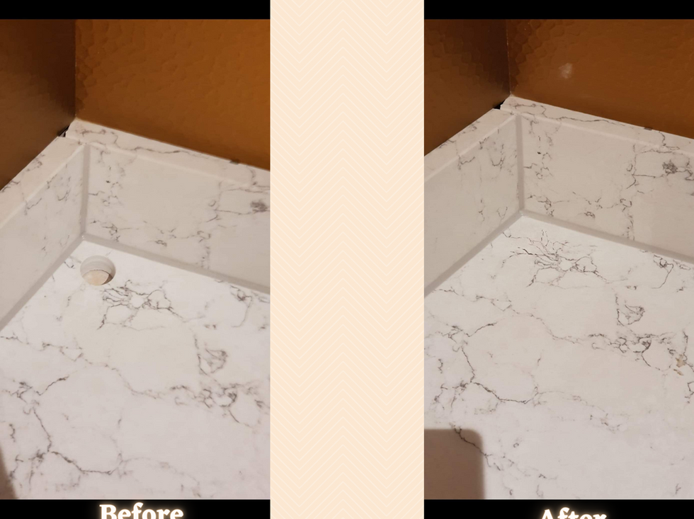 Marble kitchen worktop corner hole repair before and after London