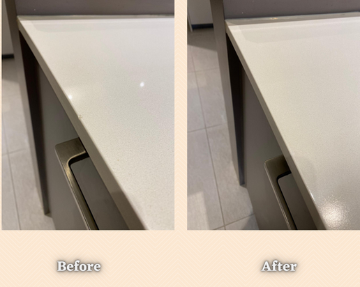 Kitchen worktop repair detail
