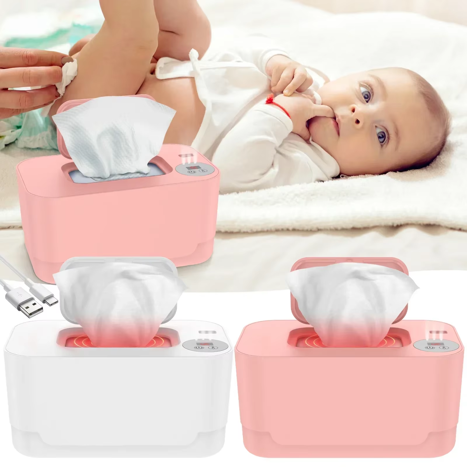 Smart Baby Wet Wipe Warmer – Adjustable Temp/Large Capacity