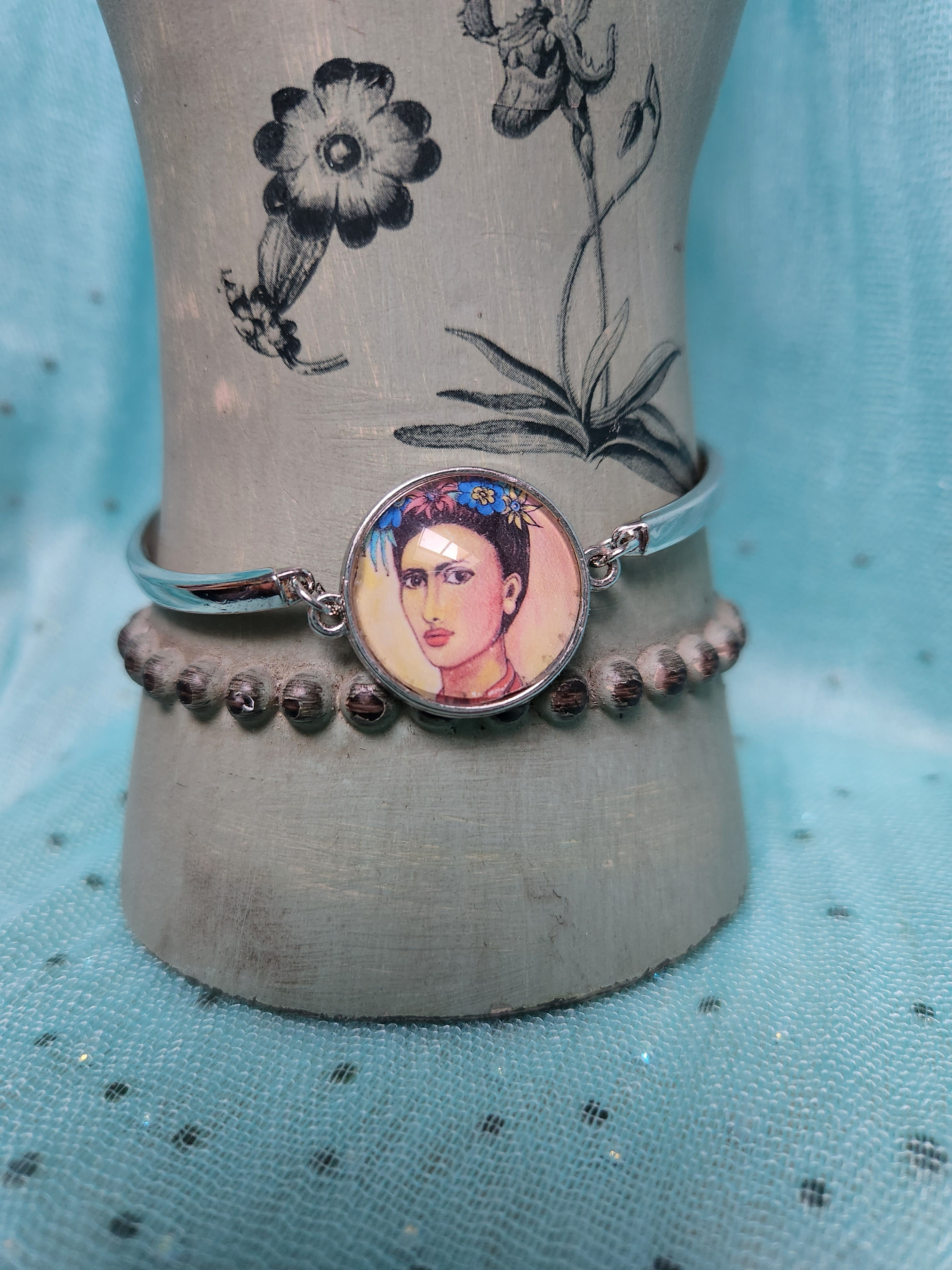 Frida in Flowers Silver Colored Bracelet