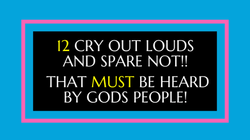 12 CRY OUT LOUDS AND SPARE NOT!!   THAT MUST BE HEARD BY GODS PEOPLE!