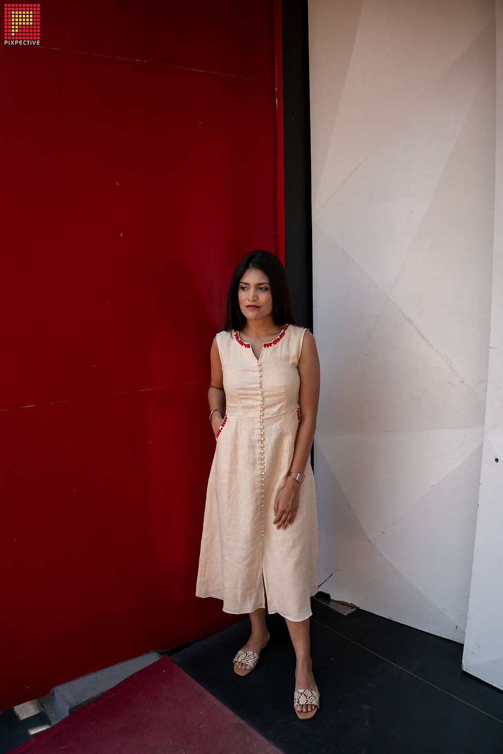 Lilian Midi Dress with Pockets