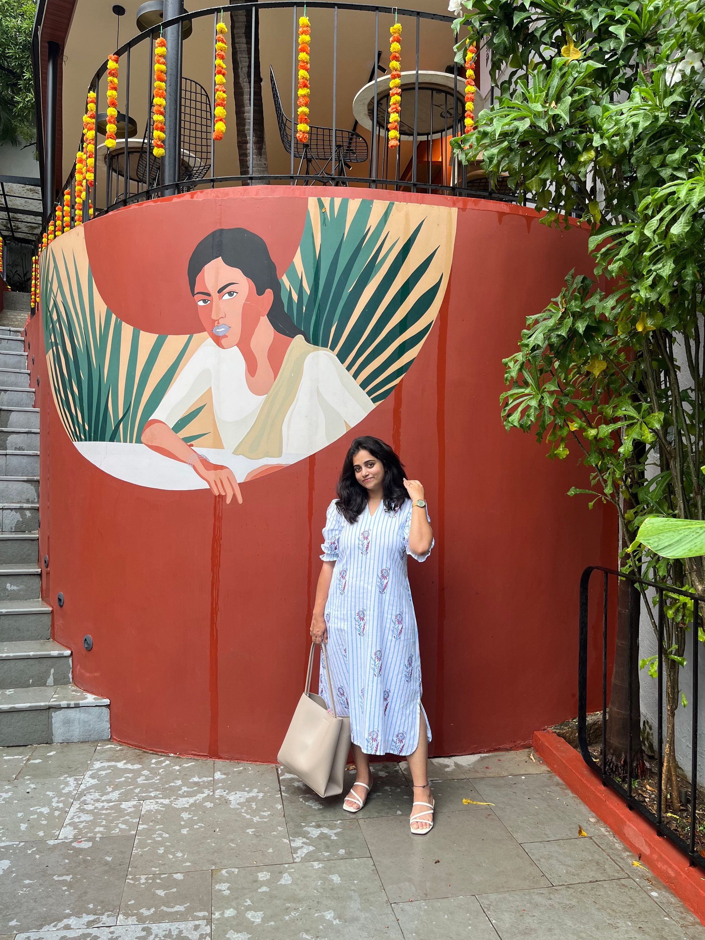 Block printed Shirt dress