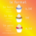 Tarifs de nos glaces.