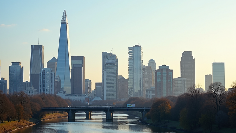 Eye-level view of a modern Birmingham skyline