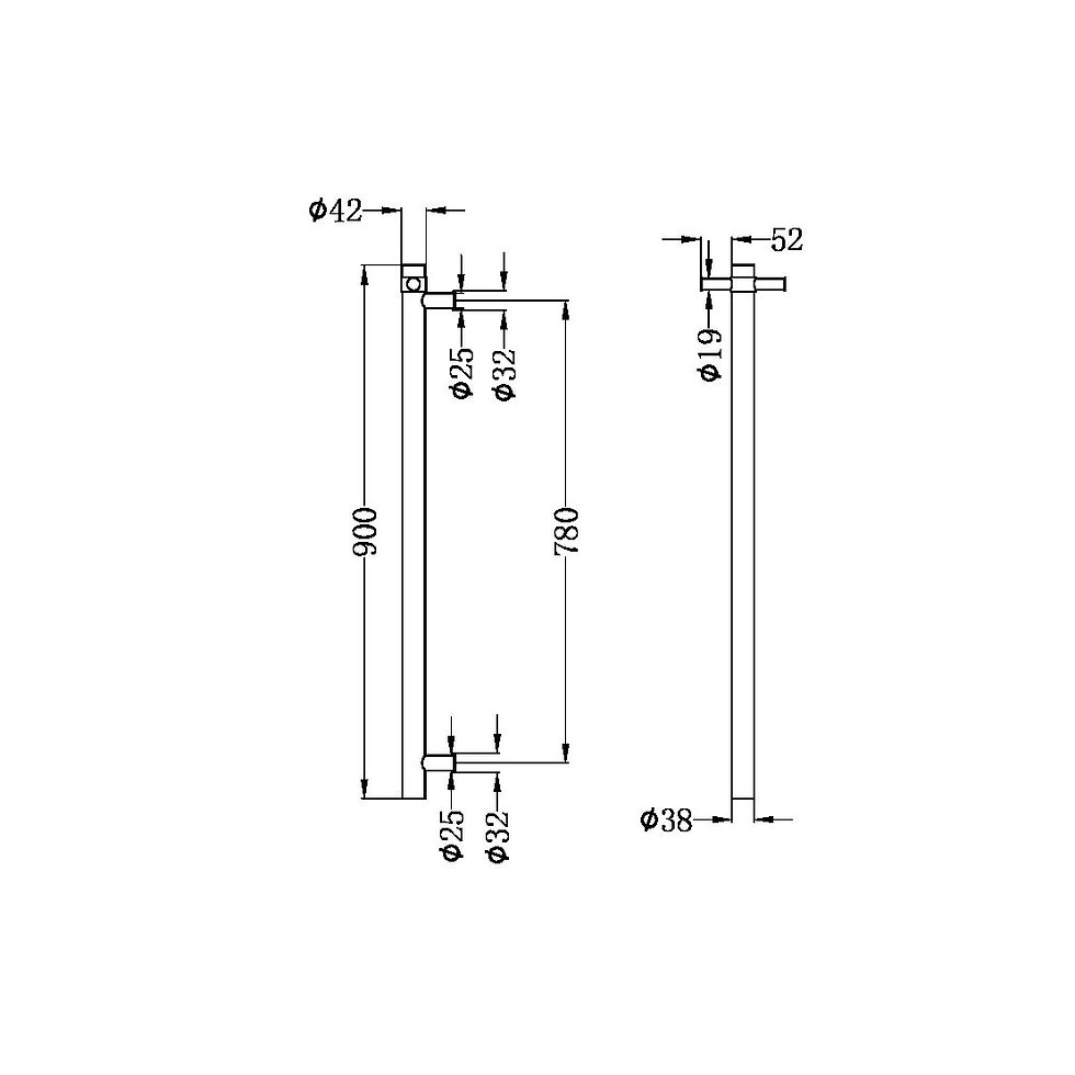 Thumbnail: Heated Vertical Towel Rail Matte White (NRV900HMW) #30