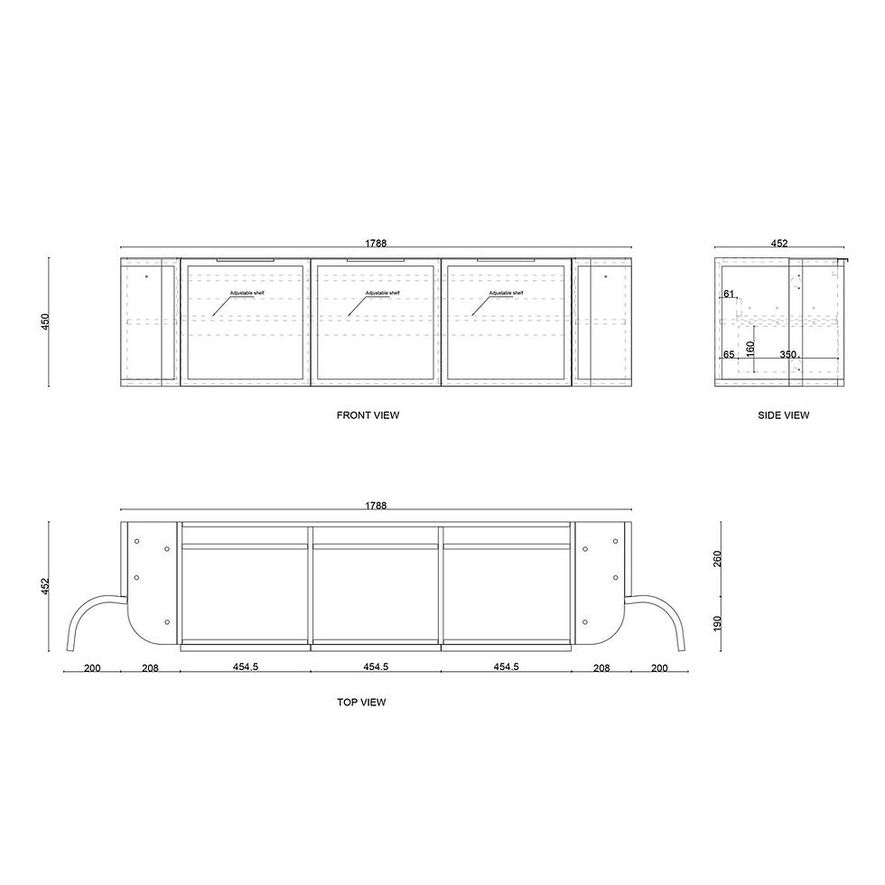 Thumbnail: HAMPSHIRE 1800MM SATIN BLACK WALL HUNG CURVE VANITY  BOH1800B #364
