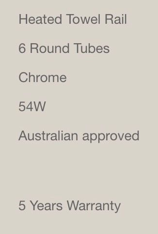 Thumbnail: 6 Bar Heated Towel Rail #21