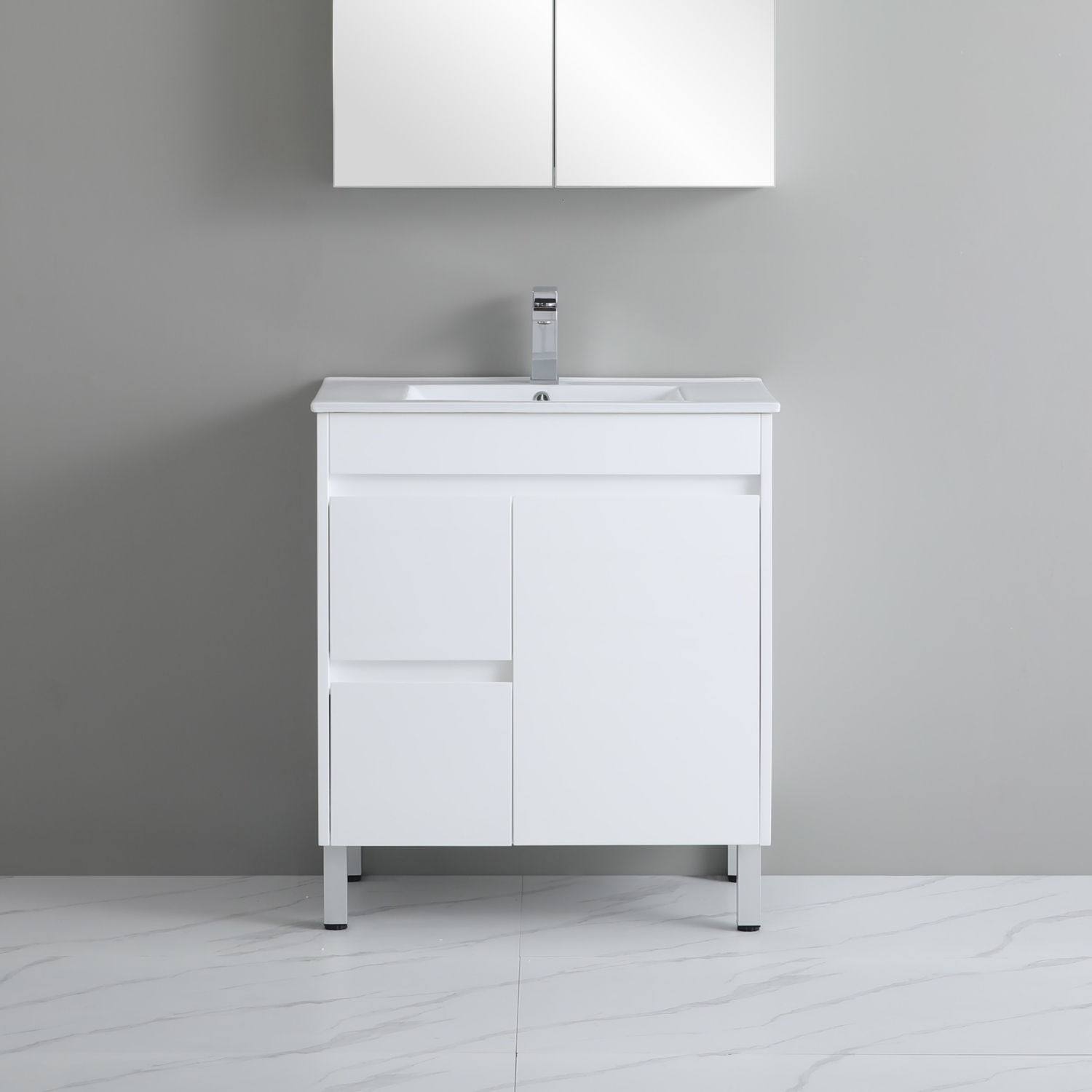 KDK - PSF-750L-LG - 750mm x 365mm Slimline Vanity Including Ceramic Top #229