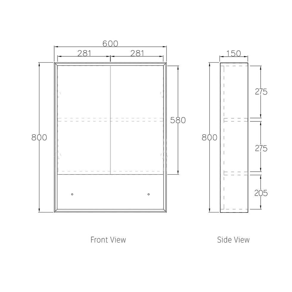 Thumbnail: Otti - BSSV600W - Boston Shaving Cabinet Matte White 600mm x 800mm #42