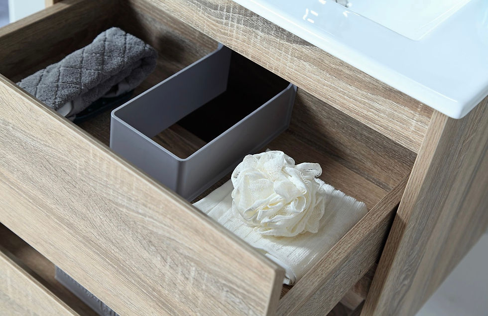 Thumbnail: Aulic LEO - CAWH04-600 Timberlook Wall Hung Vanity Including Ceramic Top #81