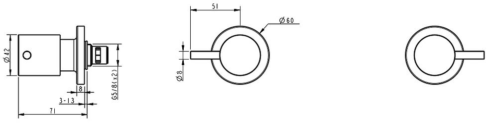 Thumbnail: Millennium Tapware Wall Top Assemblies #87