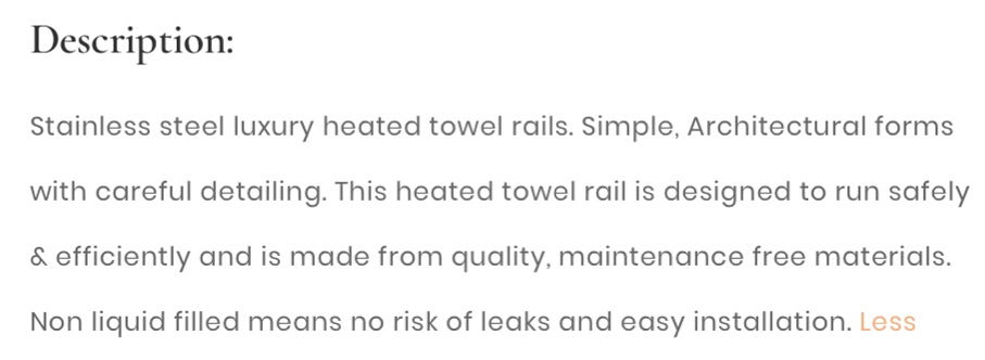 Thumbnail: AQ Matte Black Heated Towel Rail #2