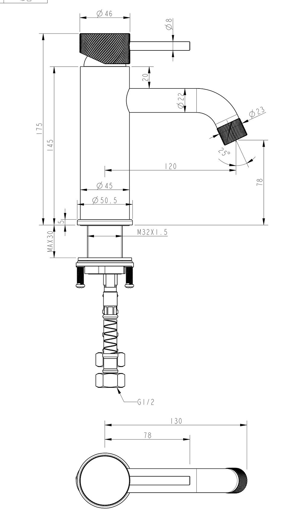 Thumbnail: Millennium - Cioso Curved Knurled Basin Mixer 10156CPKN #189