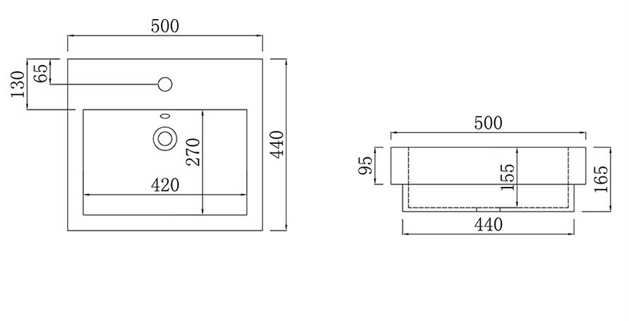 Thumbnail: BNK Gloss White Semi Recessed Basin #15
