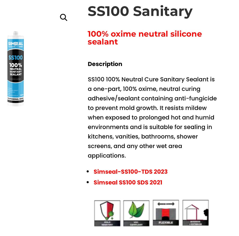 Thumbnail: Simseal - 100% Oxime - Neutral Cure Sanitized Silicone Mould Resistant 