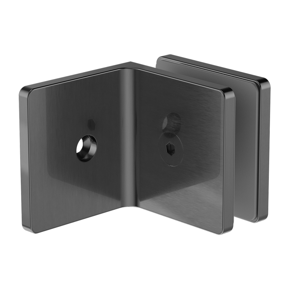 Thumbnail: 90 DEGREE GLASS TO WALL BRACKET 10MM GLASS BRUSHED NICKEL (NRSH204ABN)
