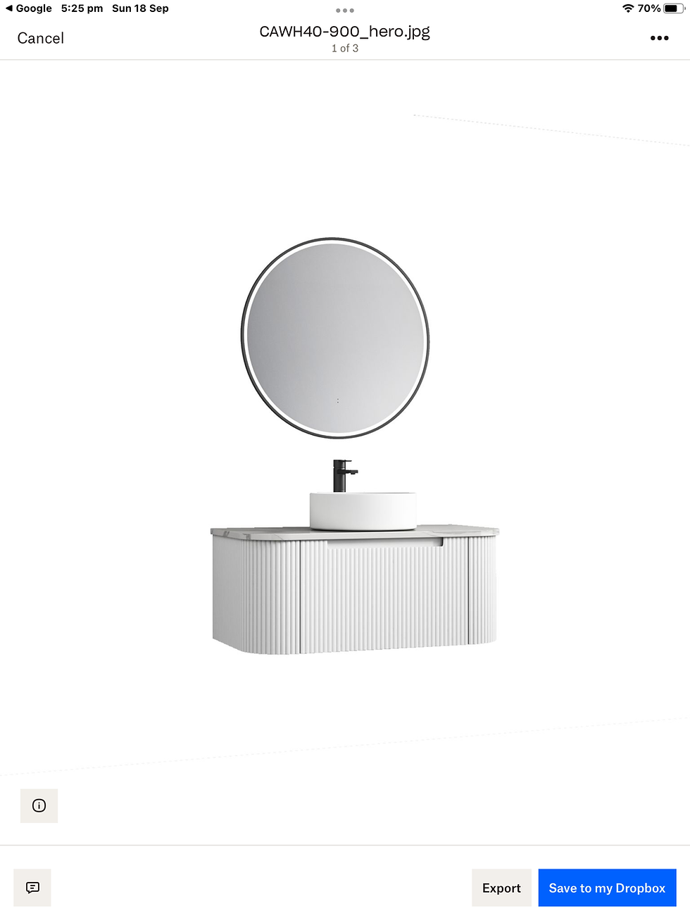 Thumbnail: Aulic Petra CAHW402-900 Vanity Including Stone Top #110