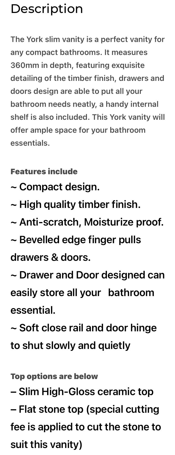 Thumbnail: Aulic YORK- CAWH21-750 Narrow Wall Hung Vanity Including Ceramic Top #61