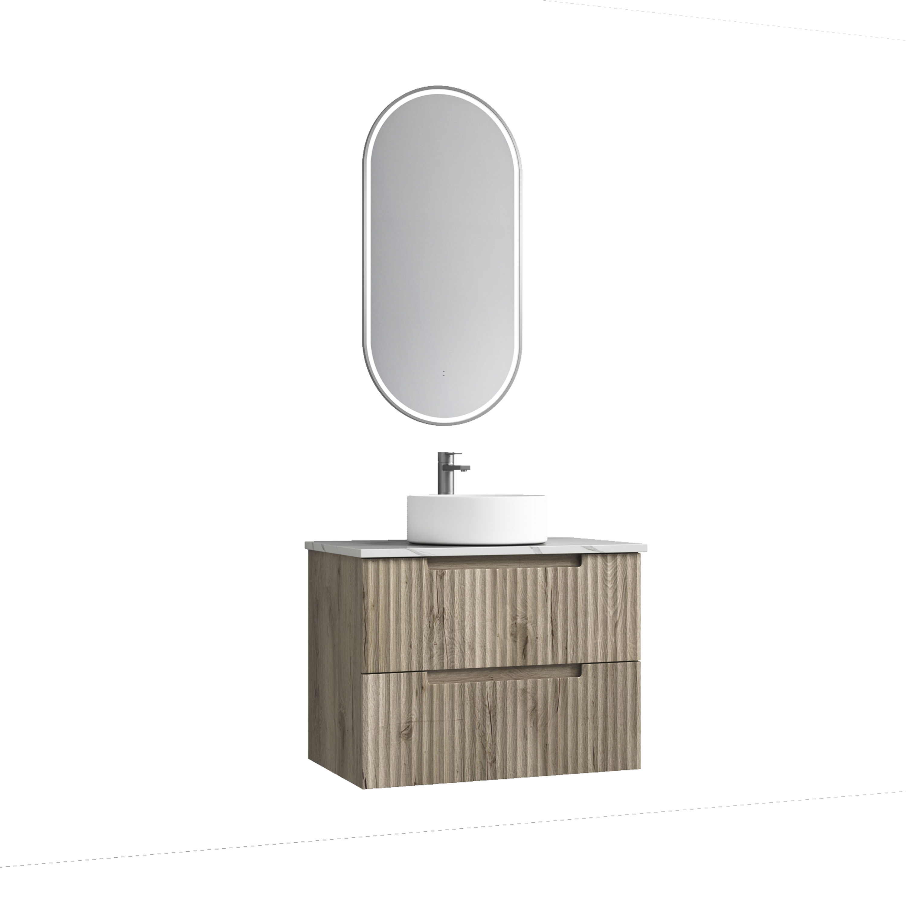 Aulic Tuscana CAWH42-600 Timberlook Vanity with Stone Top #103