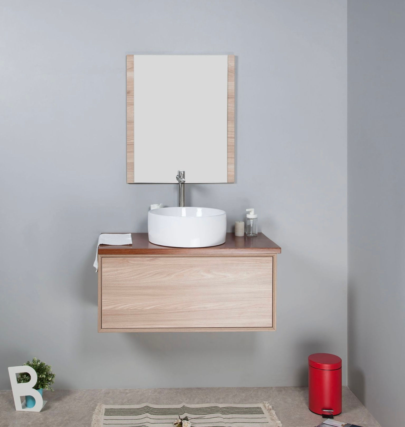 Aulic - Mia - CAWH08-900 - 900mm Timberlook Vanity Including Stone Top #217