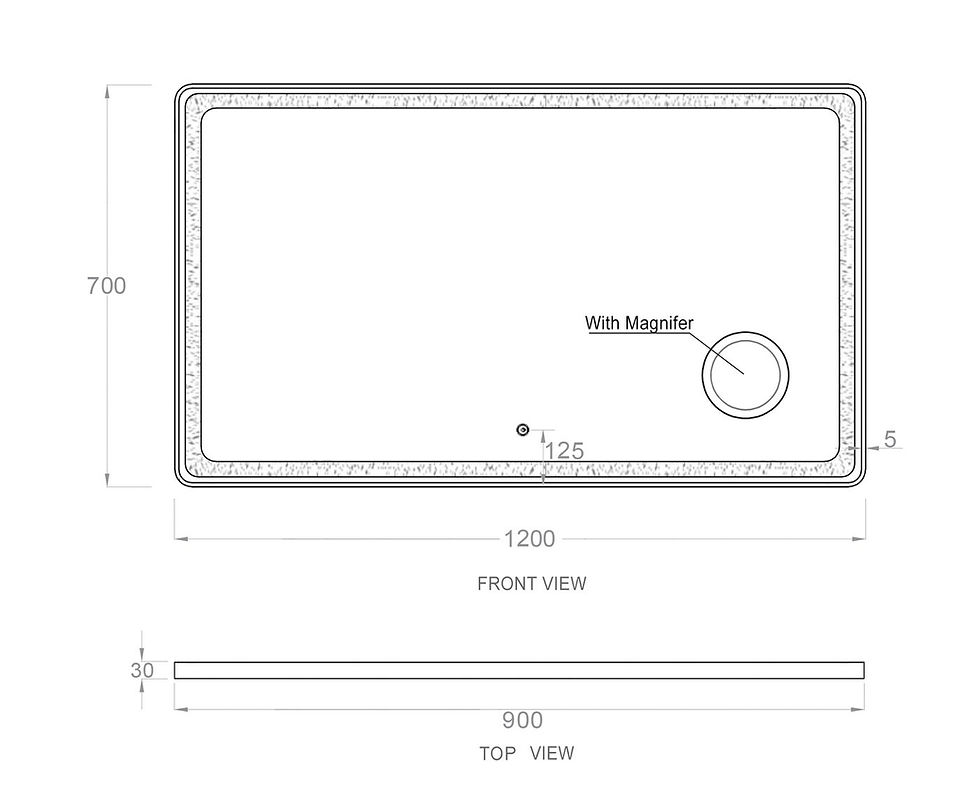 Thumbnail: Otti - LED-127 Avalon Backlit Anti-Fog 1200mm x 700mm x 30mm #40