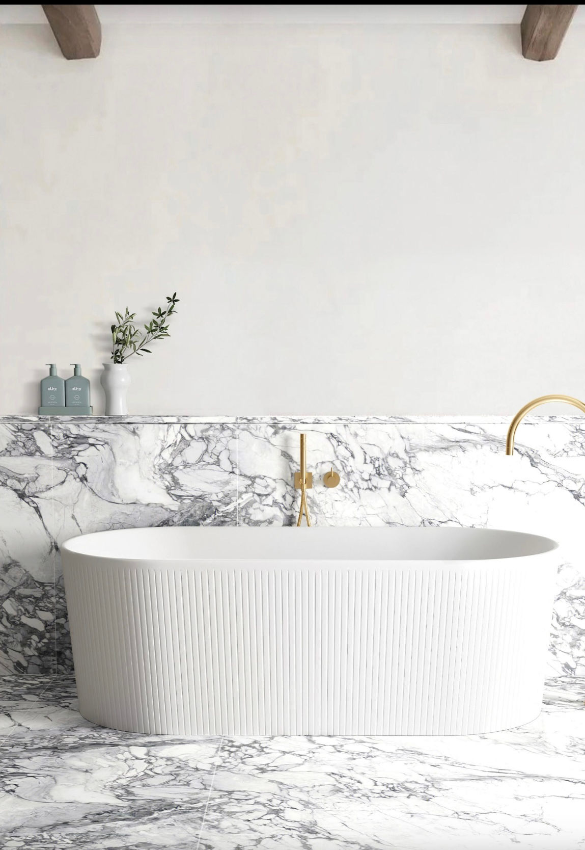 OTTI - ATTICA NOOSA 1500 Matte White Freestanding Bath #2