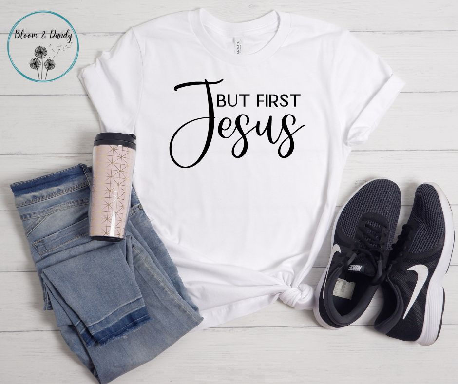 But First Jesus Vinyl Shirt