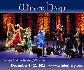 Advert for Winter Harp festive concerts in Vancouver and around BC.