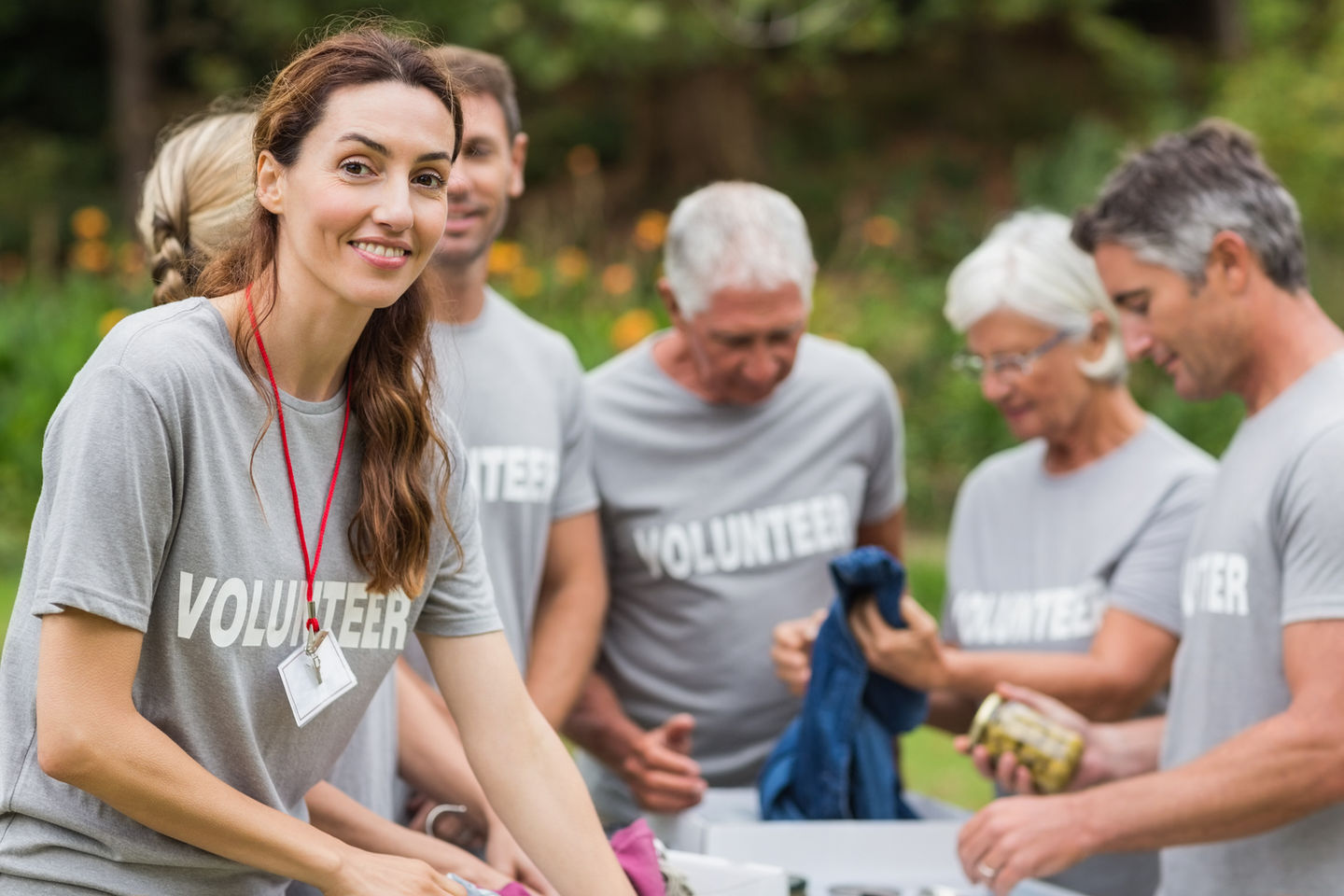 Volunteers helping