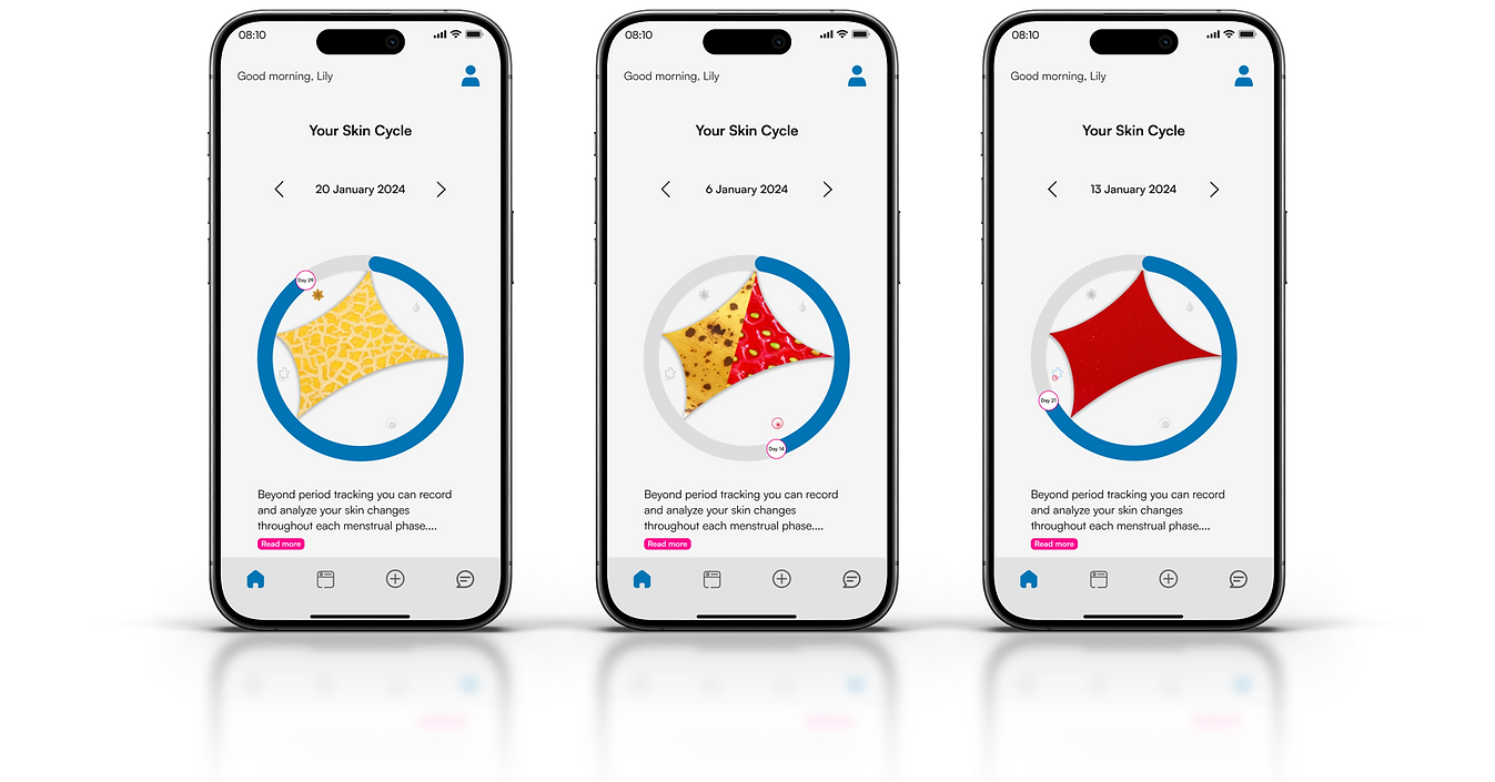 SkinSync app mockup mobile