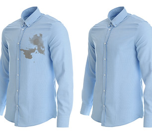 Stylish shirt before and after dry-cleaning on white background.jpg