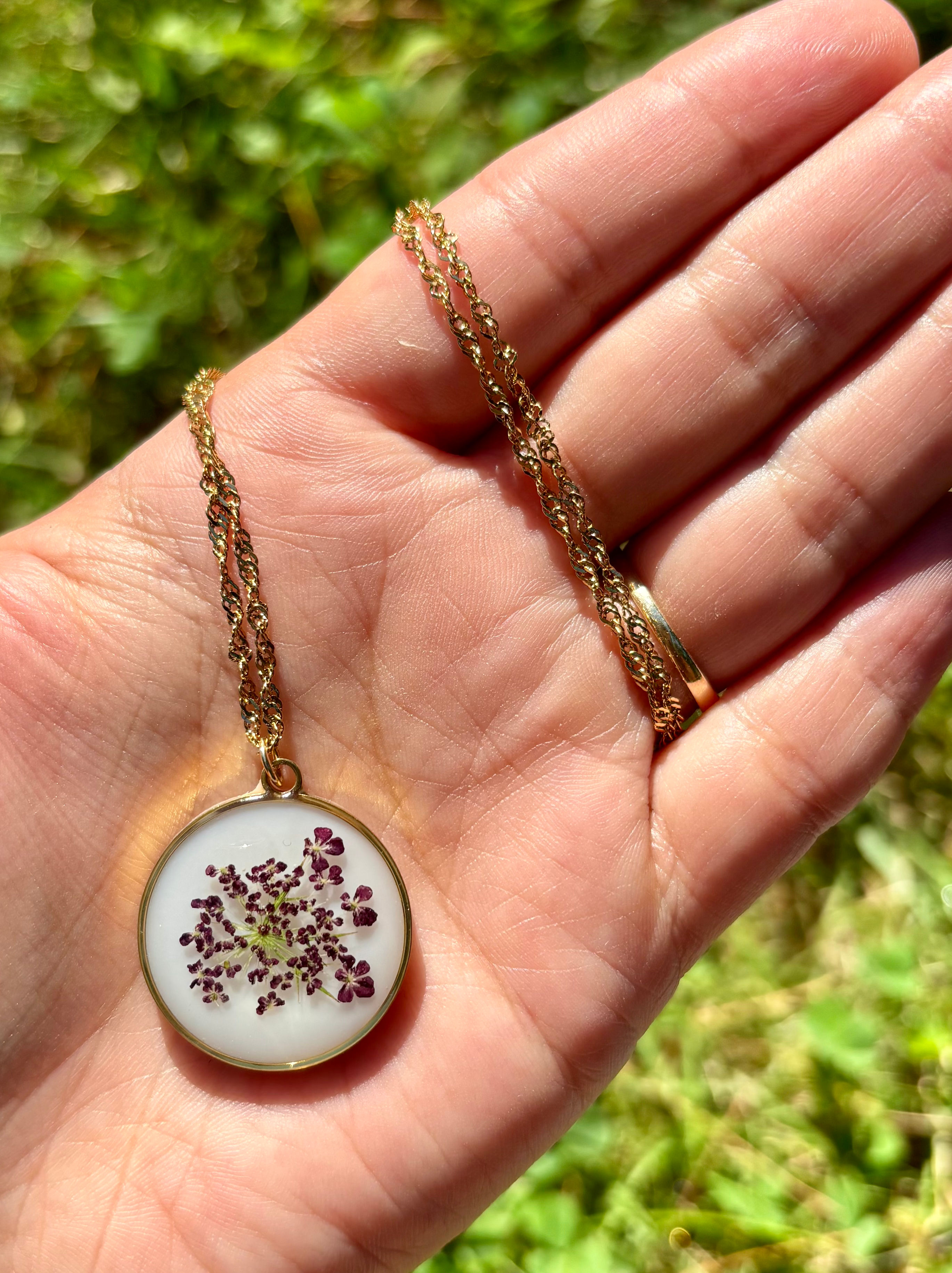 Chocolate lace flower necklace  