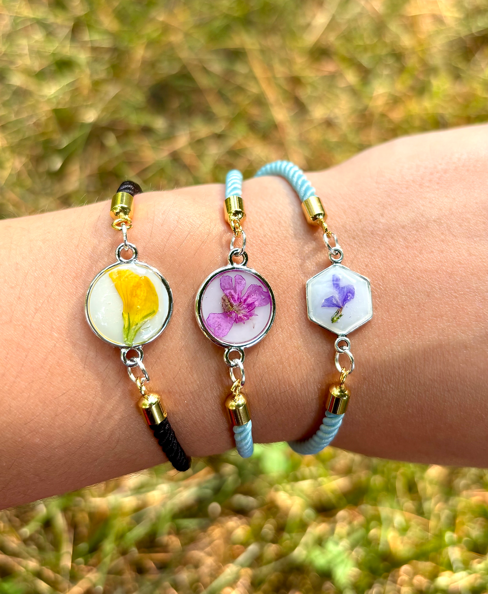 Thumbnail: mystery resin pressed flower bracelet