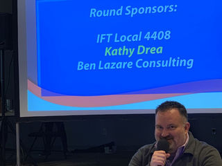 IFPE Local 4408 Table at Stater Senator Andy Manar Trivia Night, February 16 in Springfield