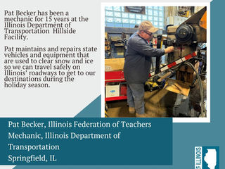 Local 4408 Member and IDOT Mechanic Pat Becker Receives Recognition from AFL-CIO for Keeping the Roads Safe During the Holidays
