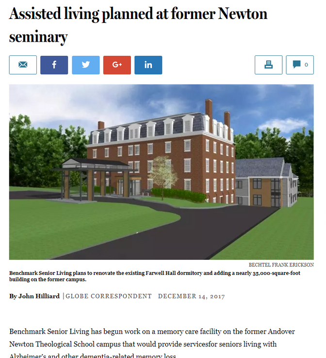 Recent press for Benchmark at Andover Newton