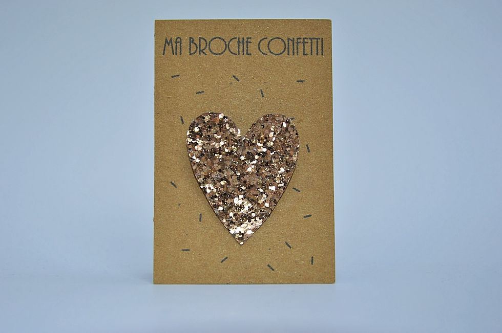 Miniature : Broche glitter bronze coeur