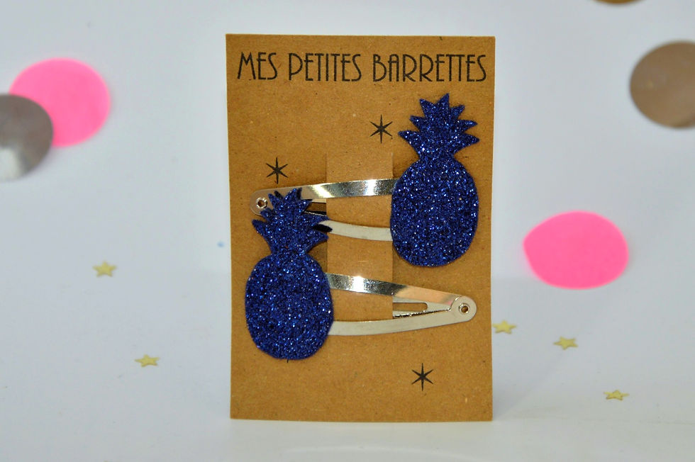 barrette ananas marine