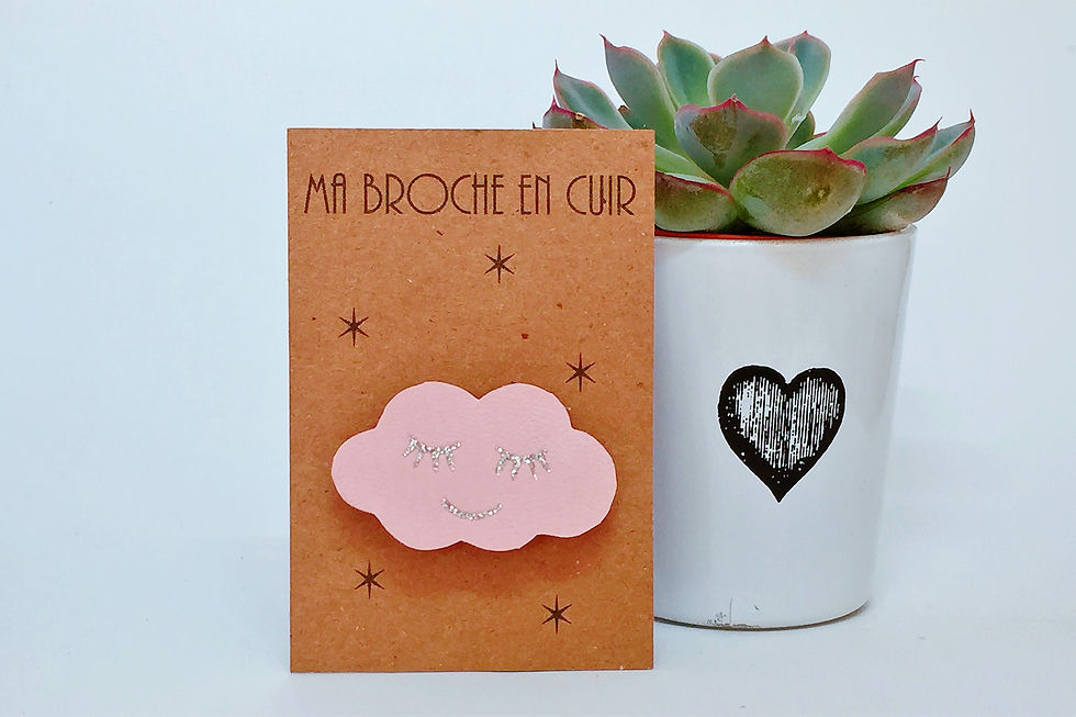 Miniature : Broche nuage cuir