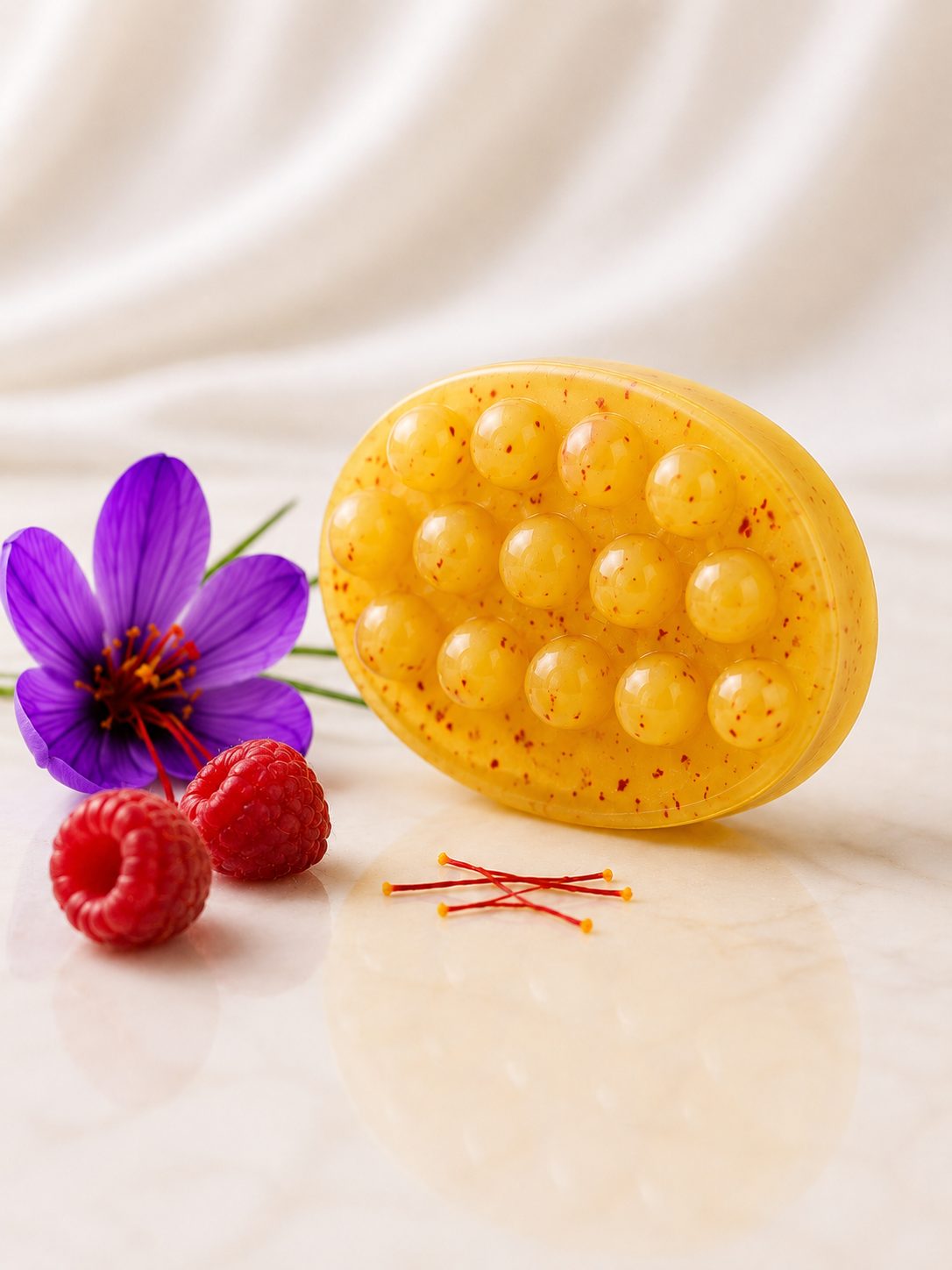 Savon "Eclat de velours" Exfoliant au grains de framboise