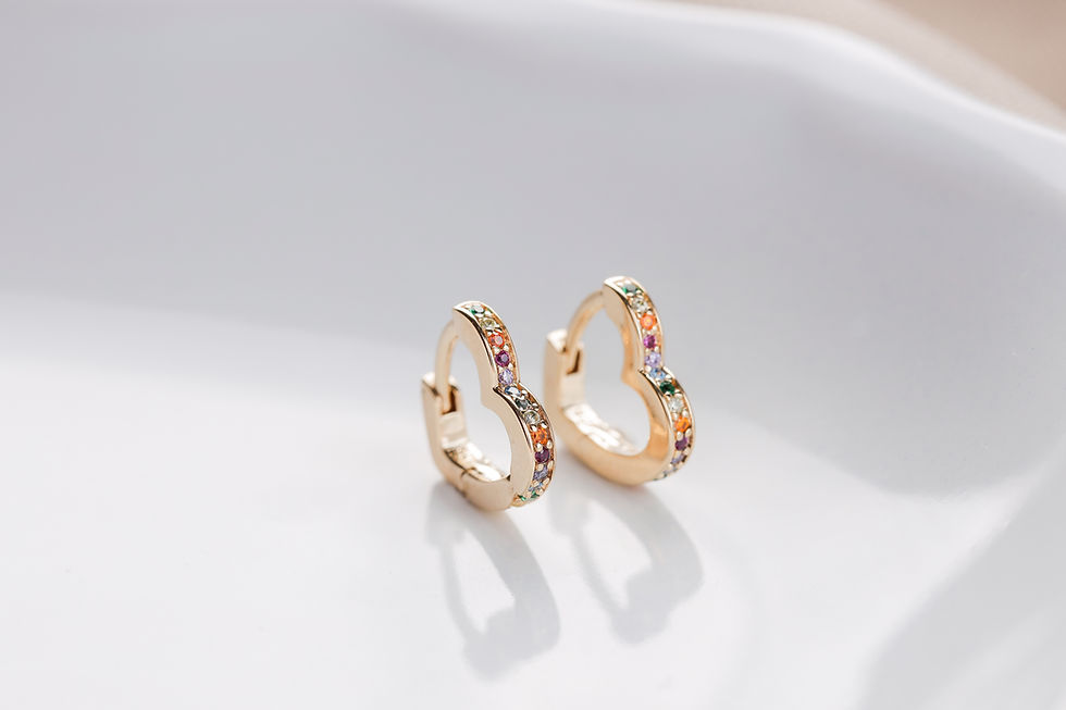 Brinco Argola Coração Color