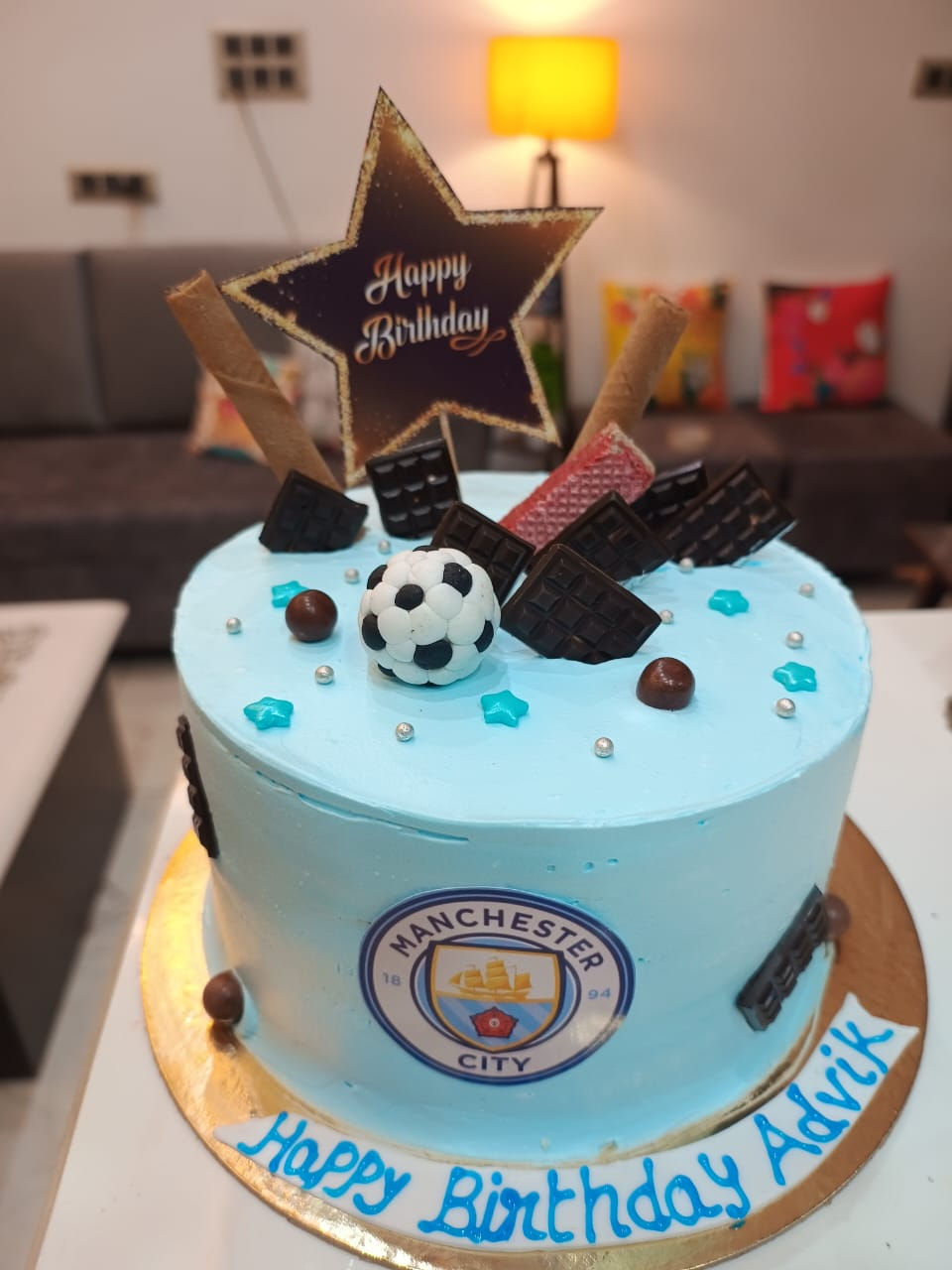 Birthday Cake with Fondant Football