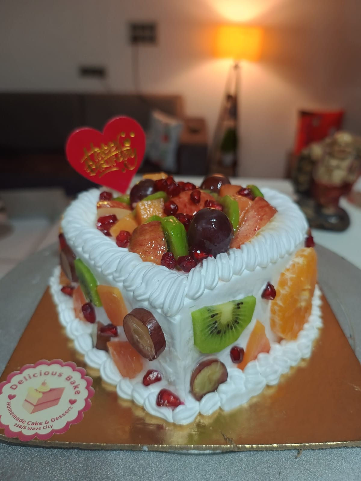 Exotic Fruit Cake Heart Shaped