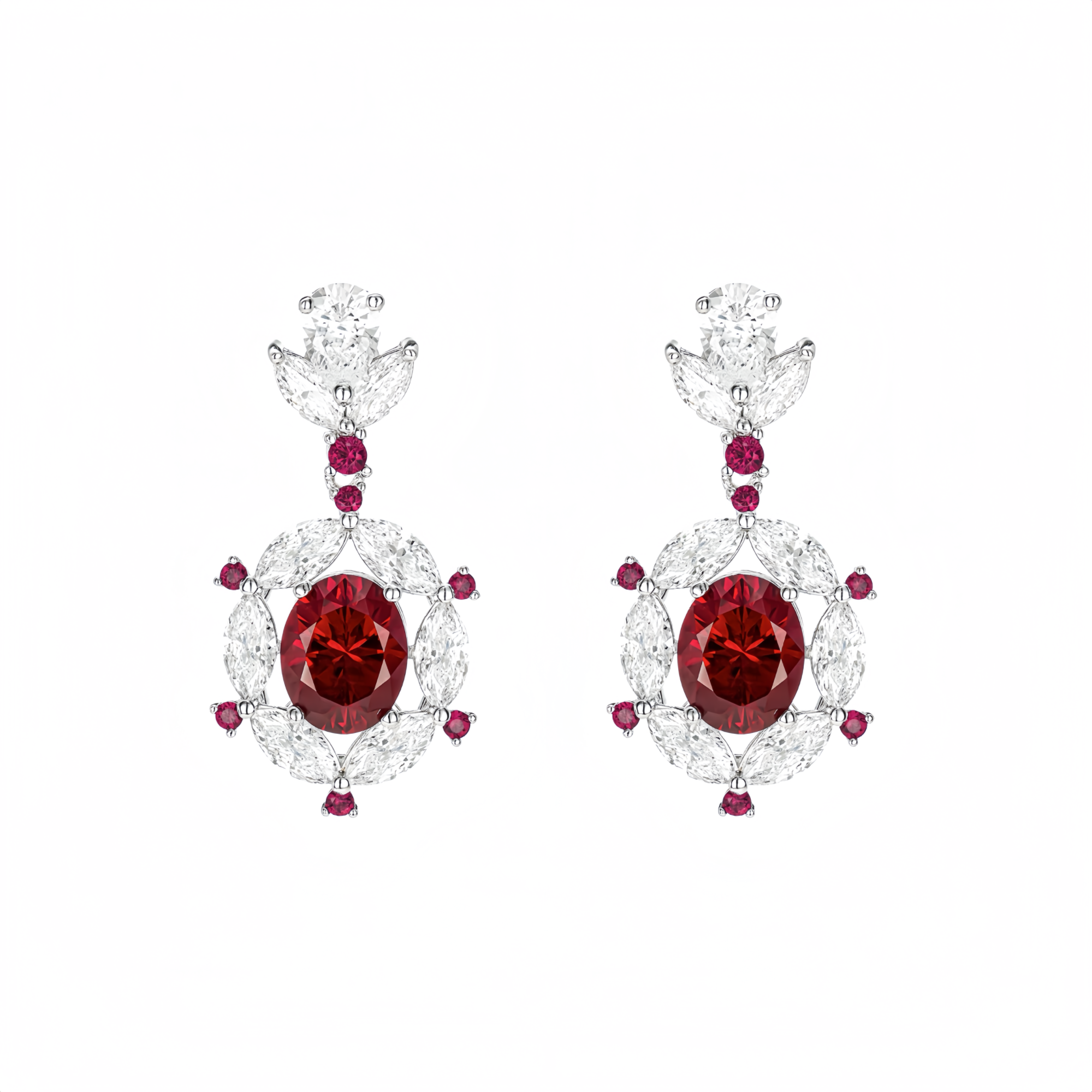 Fleur Ruby Petal Earrings