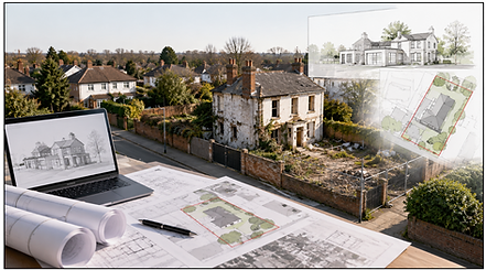 House renovation planning application process UK blueprints