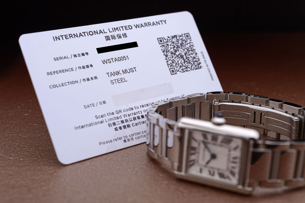 Papieren Cartier Tank Must Small 22mm ref. WSTA0051