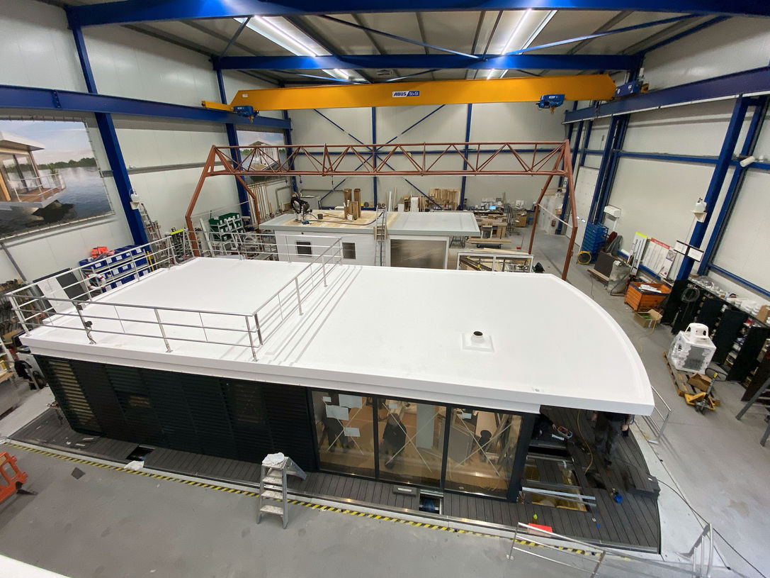 Polyester dak van een boot