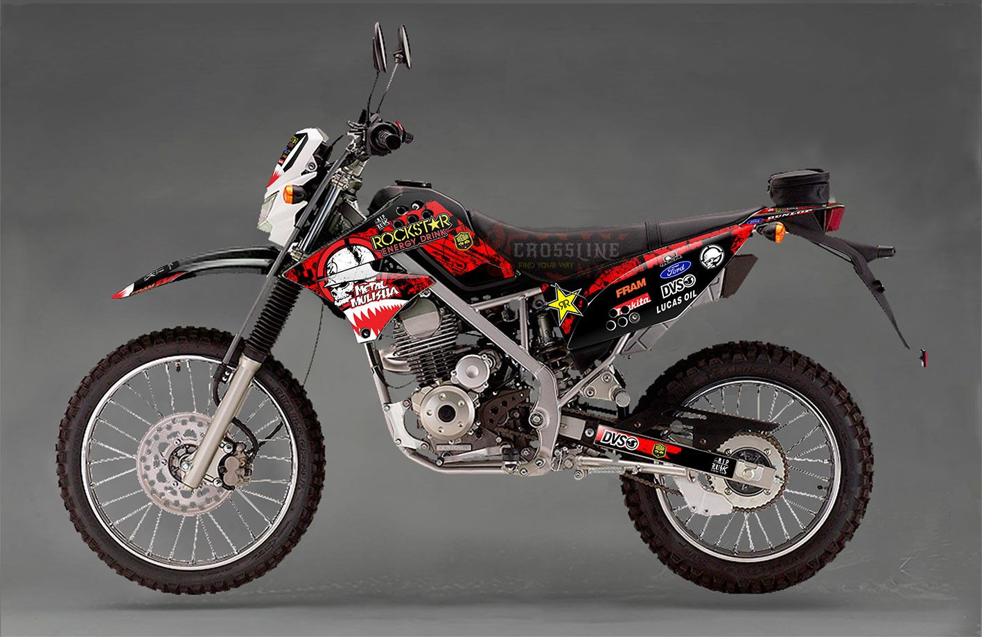 DECAL KLX150-2014- Metal Mulisha Red Replica