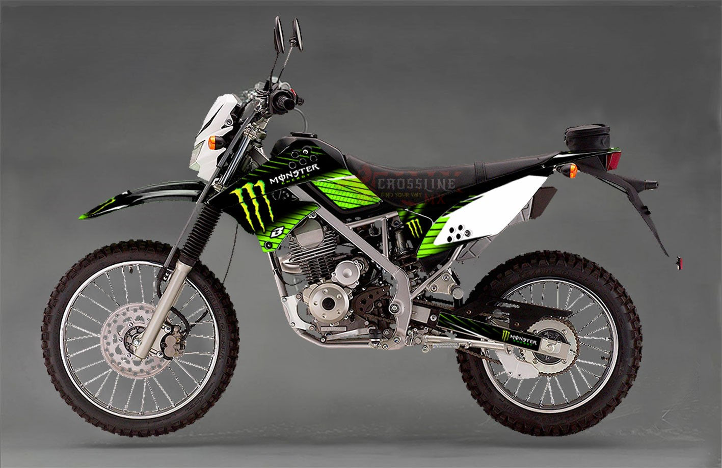 DECAL KLX150-2012- Monster Energy FX Replica Green